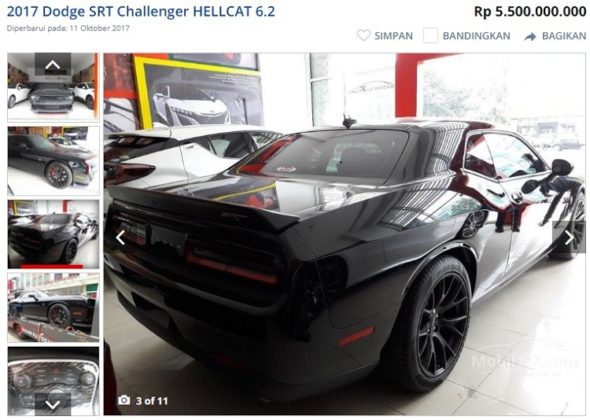 Harga Dodge Challenger SRT di Indonesia