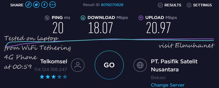 Uji kecepatan koneksi internet midnight telkomsel 2019