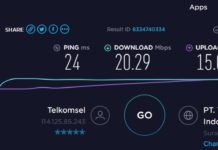 Kecepatan koneksi internet Telkomsel di Kediri 2019